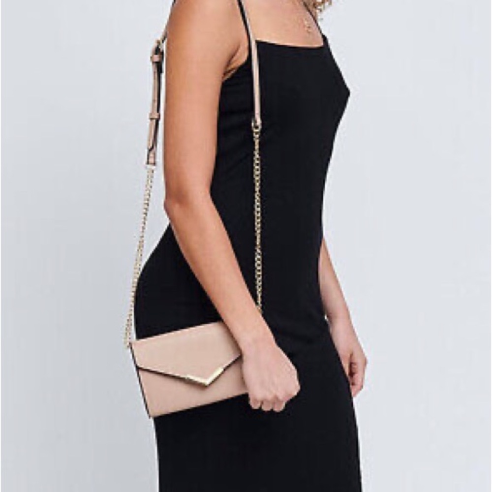Urban expressions tan cross body bag hester envelope gold hardware vegan NWT